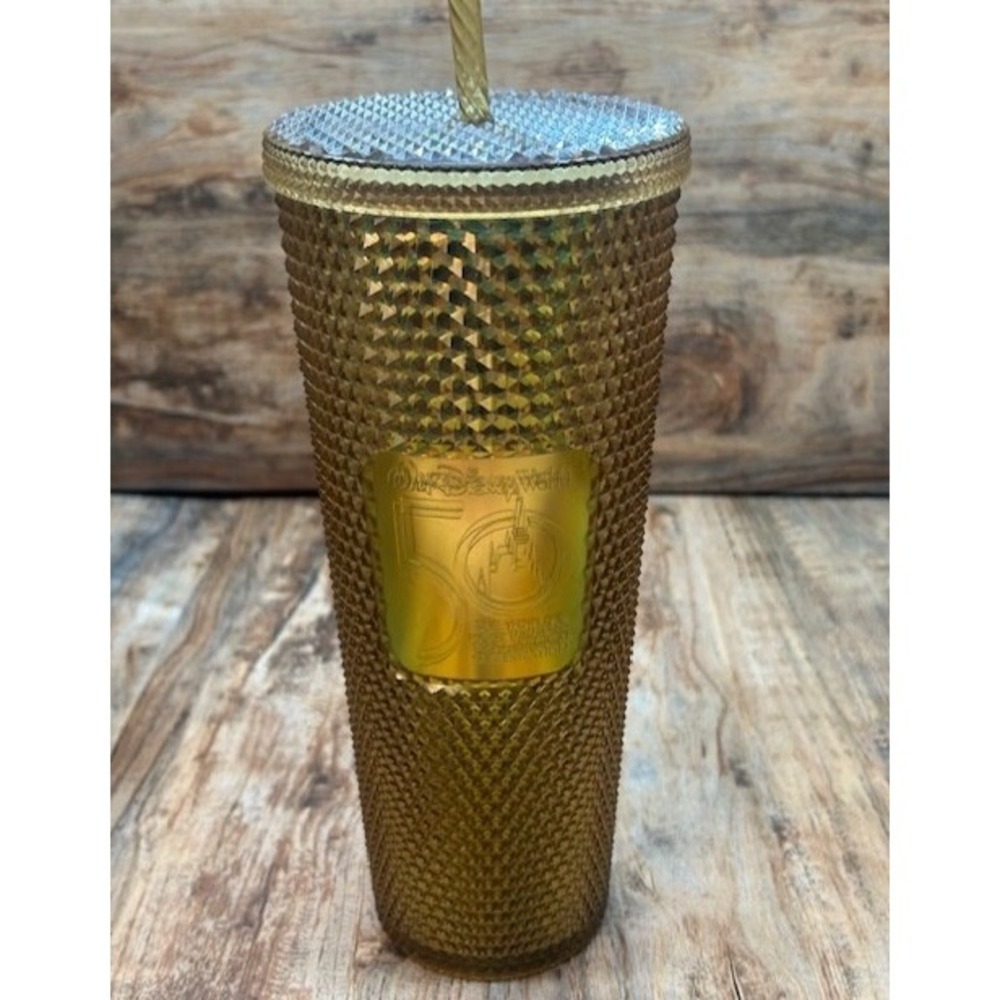 Starbucks / Walt Disney World 2021 50th Anniversary Gold Geometric 24oz Tumbler